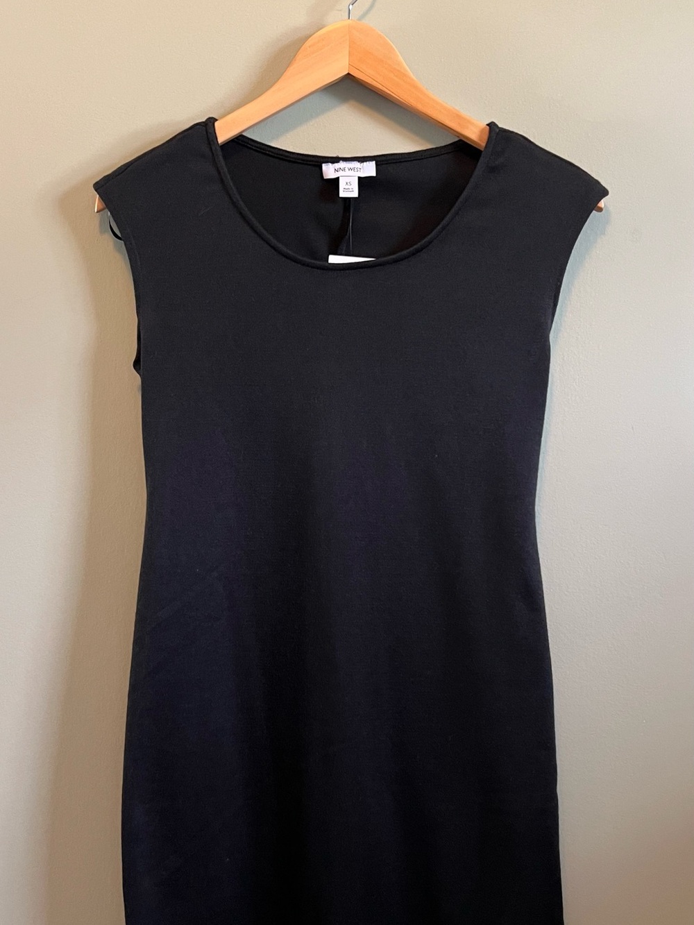 Nine West Black Cap-Sleeve Knit Tank‎ Dress